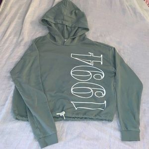 Sage green cropped hoodie